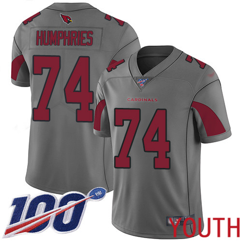 Arizona Cardinals Limited Silver Youth D.J. Humphries Jersey NFL Football #74 100th Season Inverted Legend->arizona cardinals->NFL Jersey